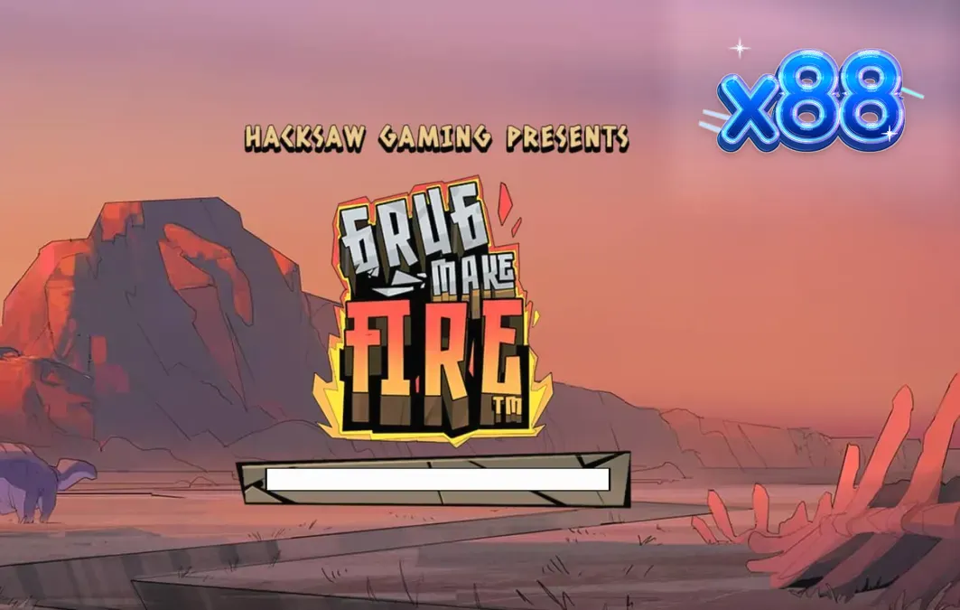 Tampilan antarmuka slot Grug Make Fire di perangkat seluler